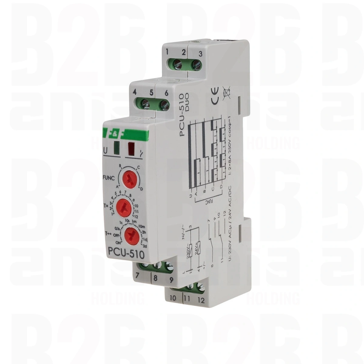 Przekaźnik czasowy, styk: 2xNO/NC 230V