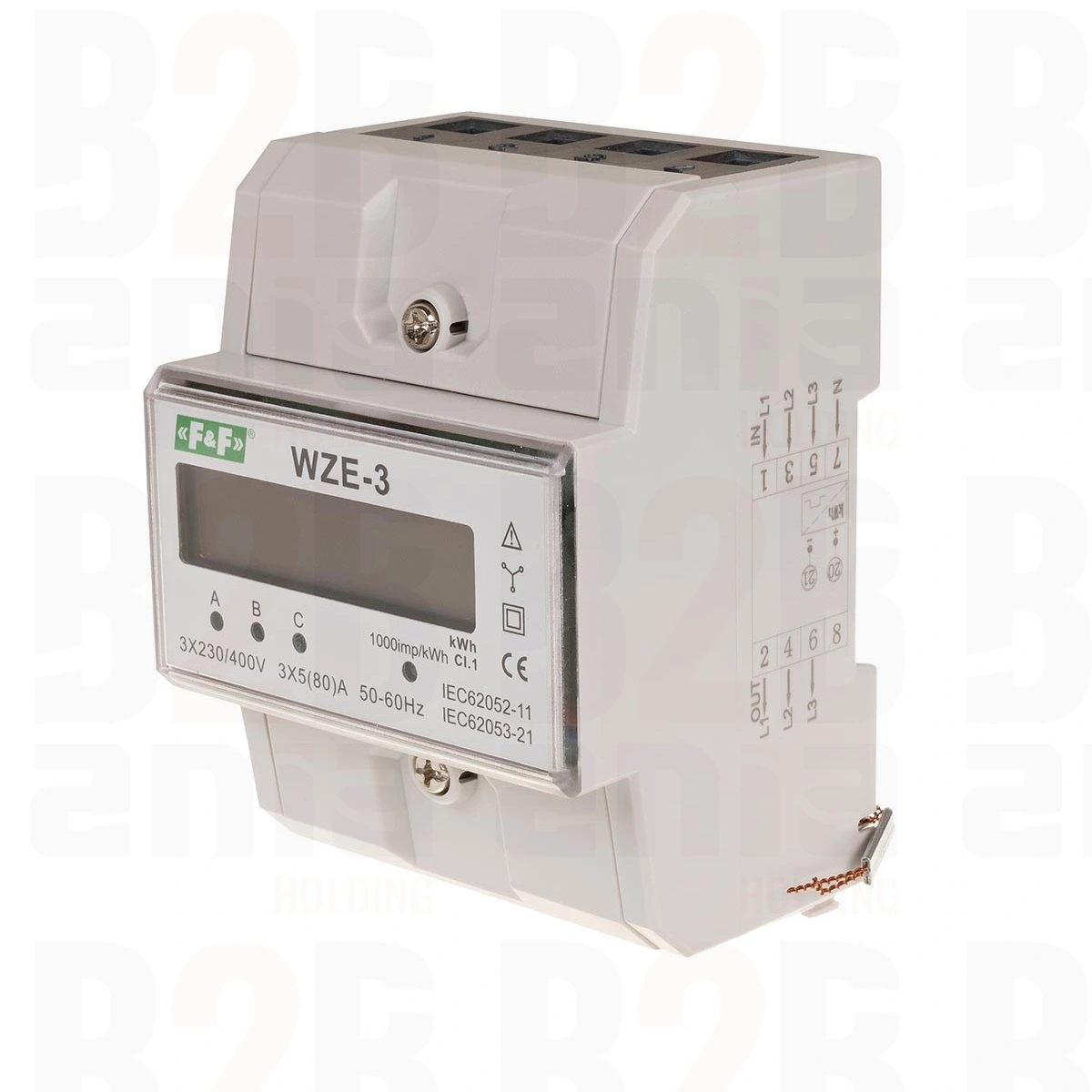 Trójfazowy licznik zużycia energii 80A, MID
