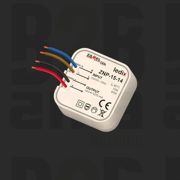 ZASILACZ LED DOPUSZKOWY 14V DC 15W TYP: ZNP-15-14