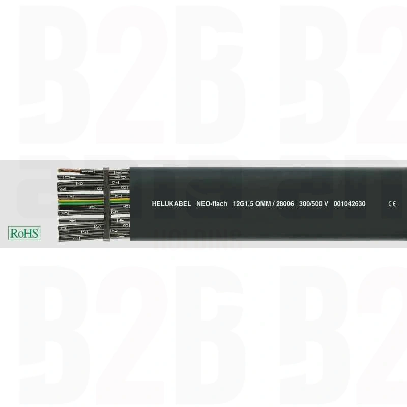 NEO-PŁASKI 12G2,5 QMM NGFLGOU 300/500V PŁASKI, ŻYŁY CZARNE