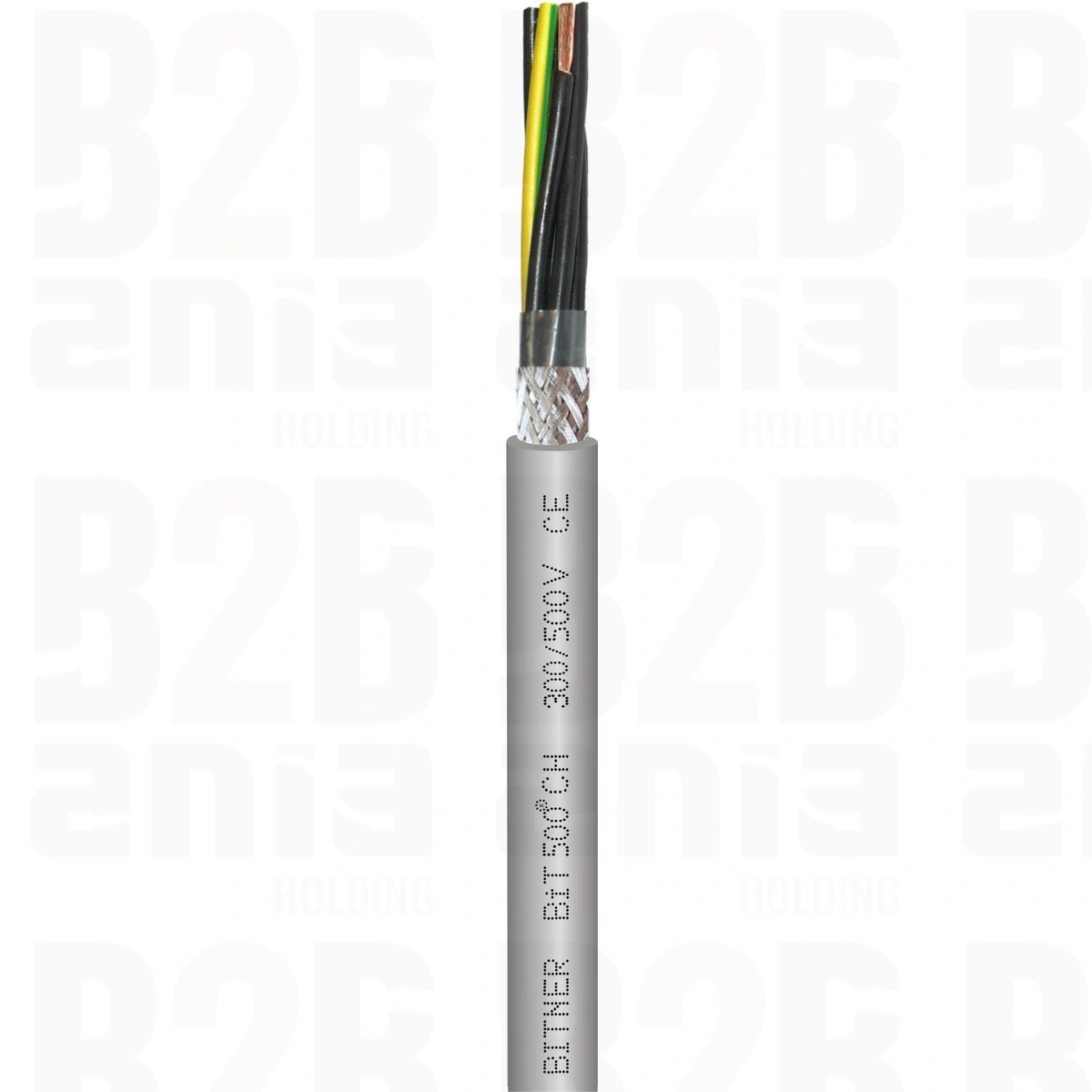 BiT 500 CH 3G2,5 Bezhalogenowy, giętki kabel sterowniczy, ekran oplot z pasemek miedzianych ocynowanych gęstośc krycia 85%, żyły numerowane, do zastosowań wnętrzowych, 300/500V