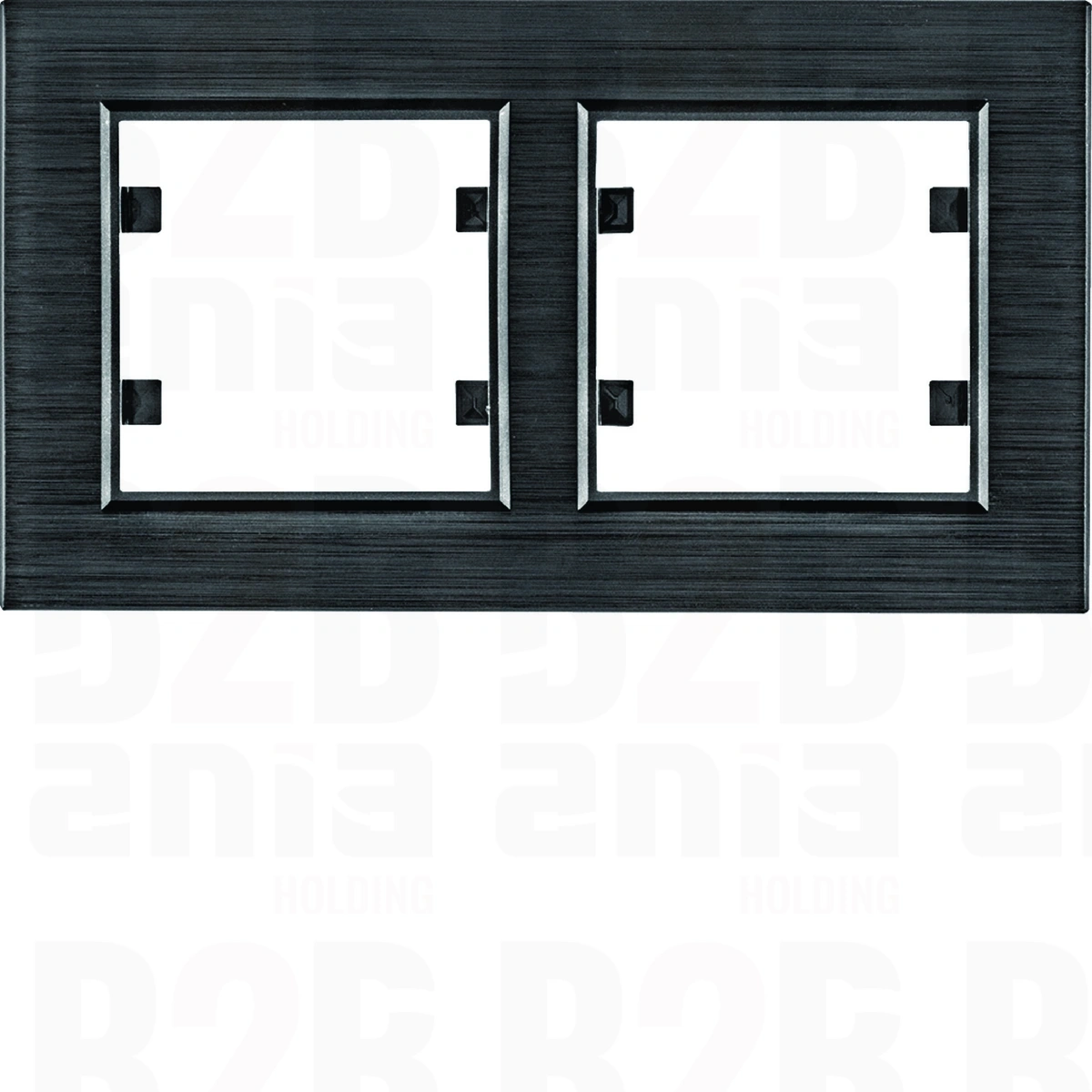 lumina passion Ramka 2-krotna pozioma, aluminium czarne