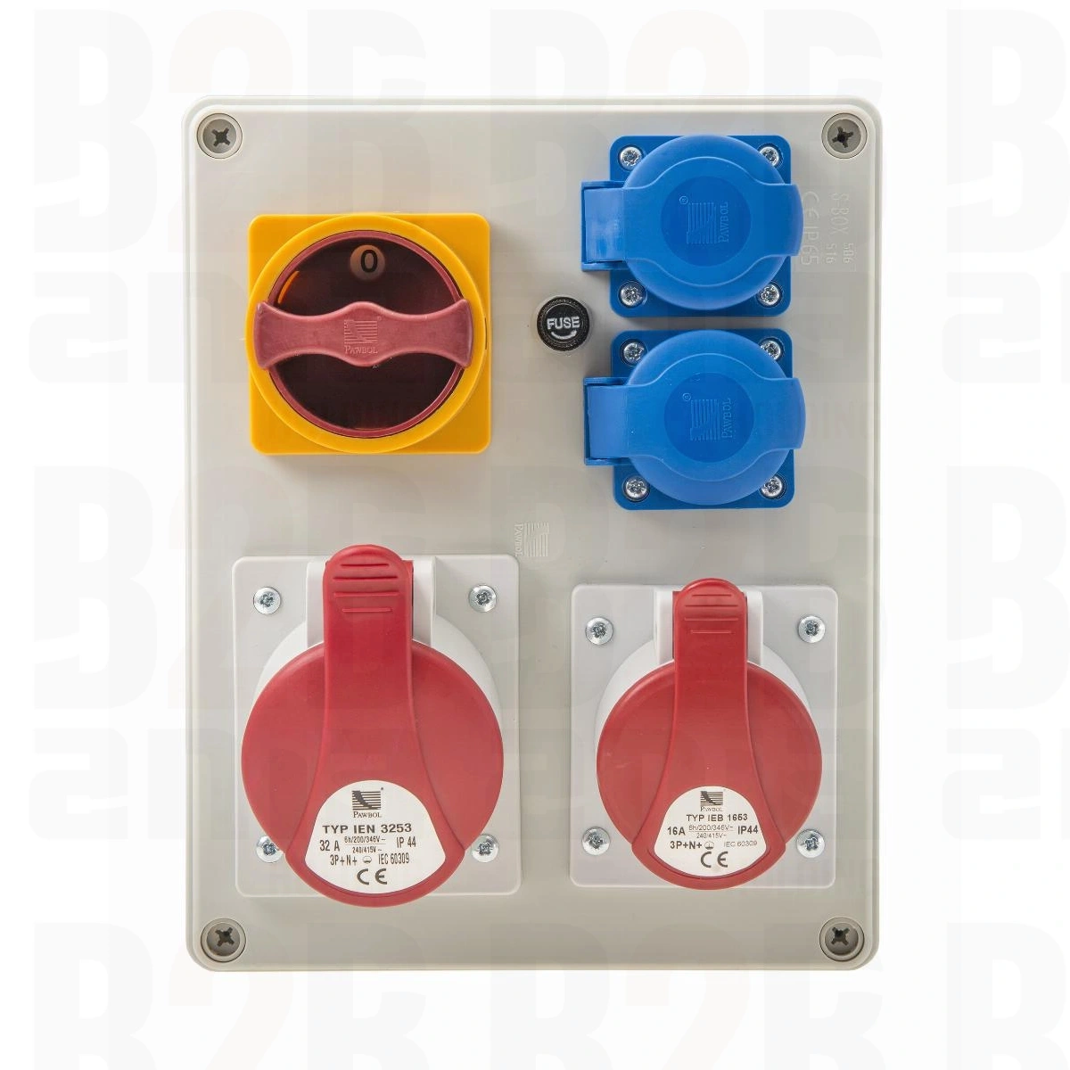 Rozdzielnica R-BOX 240, 1x32A/5p, 1x16A/5p, 2x250V, wył. L/P