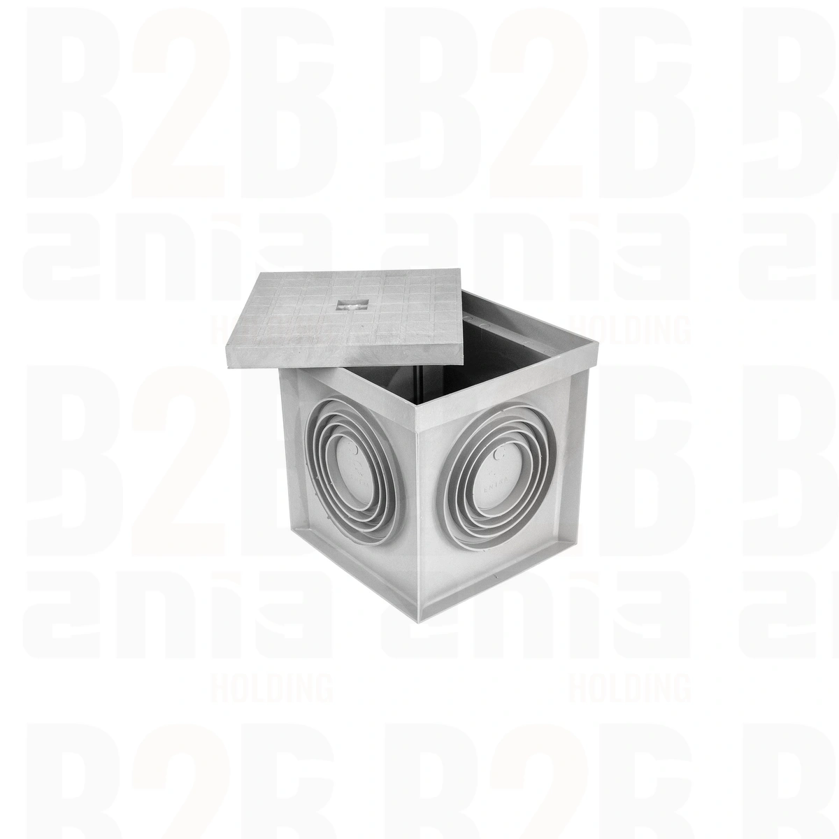 Studzienka gruntowa, kontrolno-pomiarowa, mała, z pokrywą, 195x195x203, szara, IP40