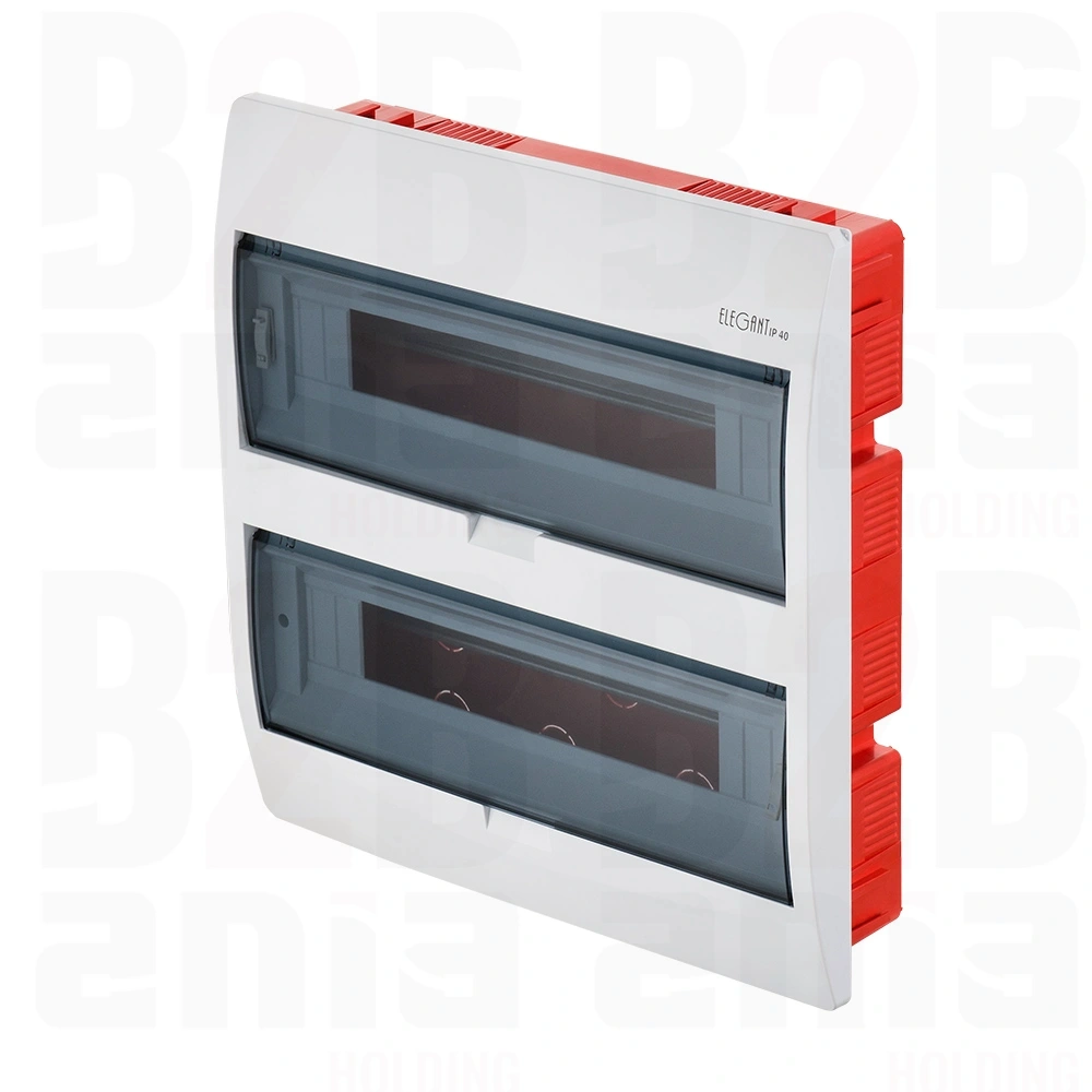 ELEGANT rozdzielnica 2x18 PE+N podtynkowa IP 40 - kolor dymny