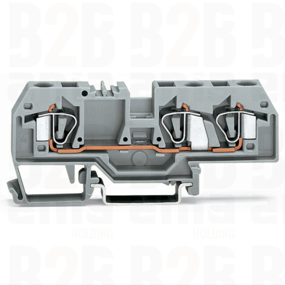 3-przewodowa złączka przelotowa 6 mm², szara 282-681