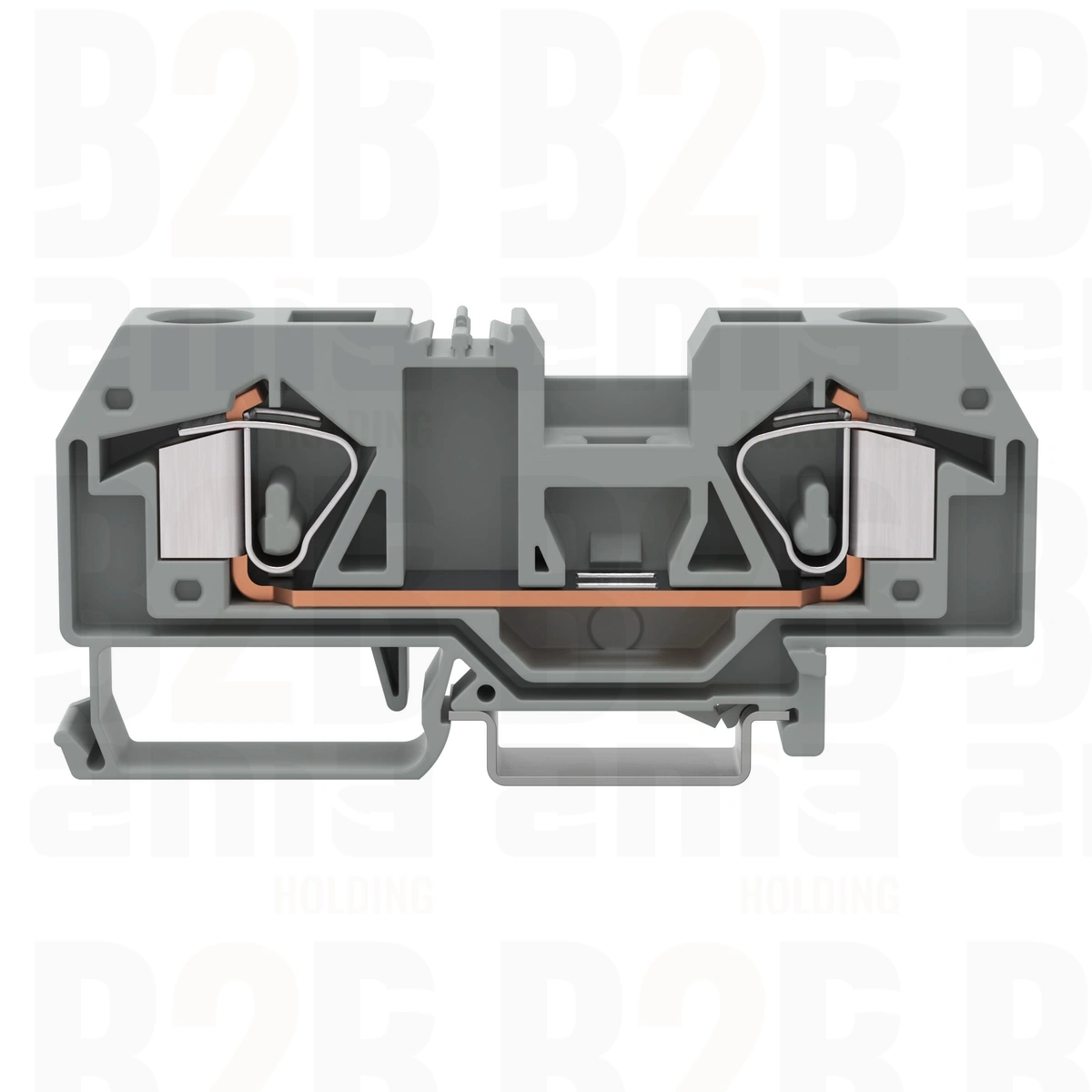 2-przewodowa złączka przelotowa 16 mm², szara 283-901