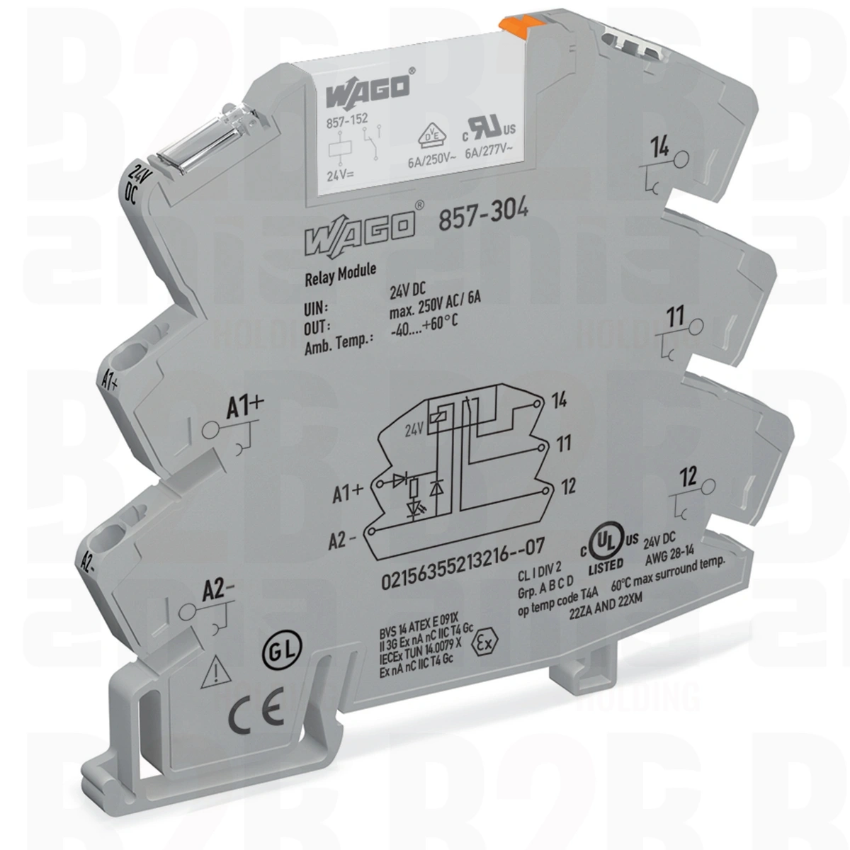 Moduł przekaźnikowy 24 V DC, szary 857-304