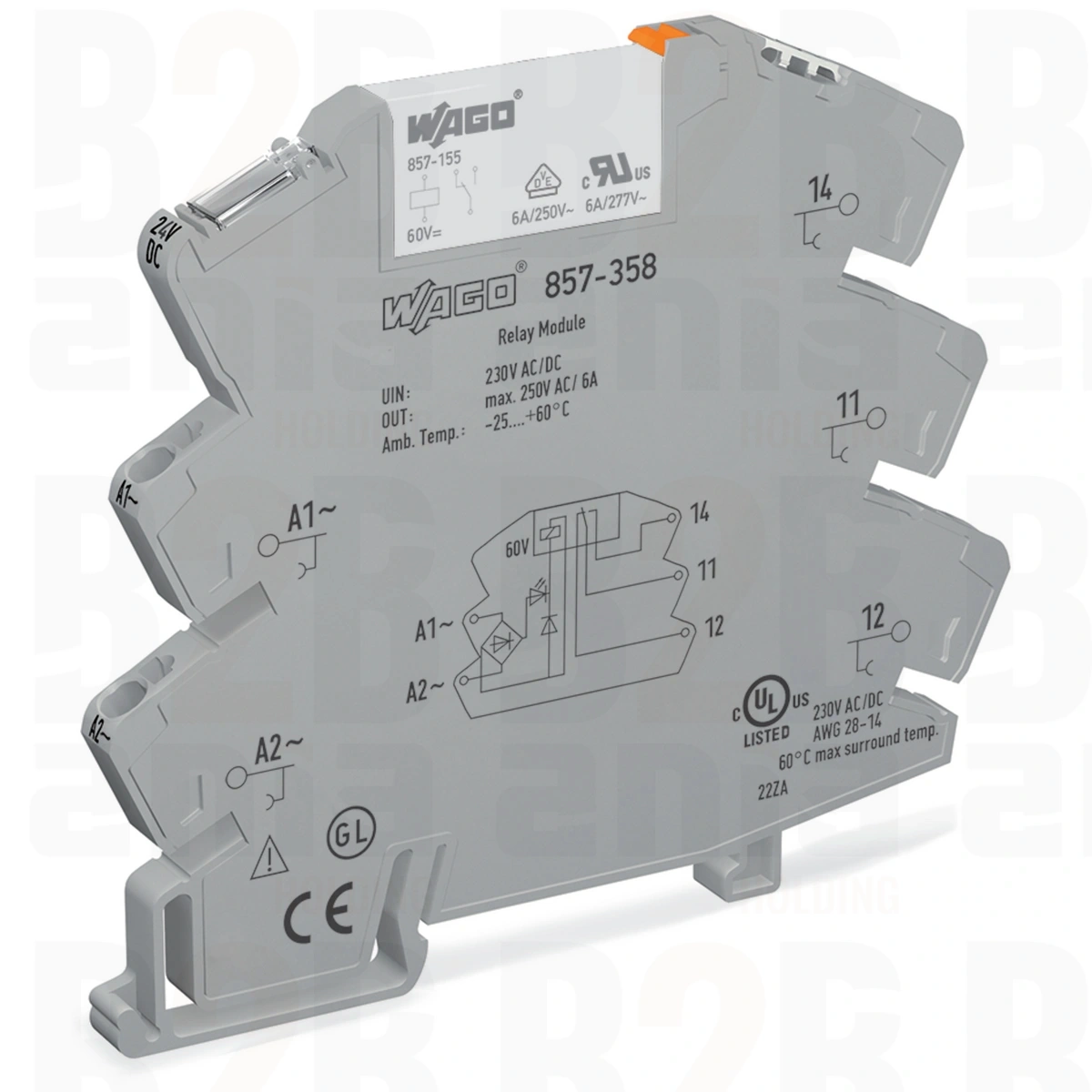 Moduł przekaźnikowy AC/DC 230V, szary 857-358