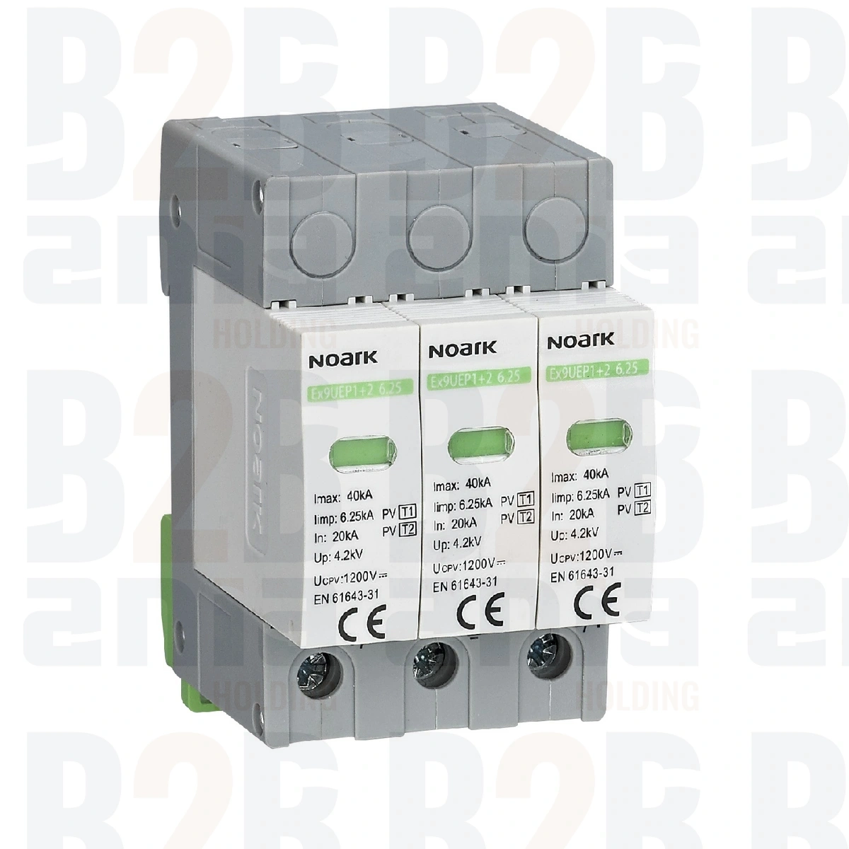 Ex9UEP1+2 6.25 3P 1000 EU Ogr. przepięć SPD Ex9UEP, typ I+II, 1000 V DC, 3 moduły szer., dla uziemionych systemów PV