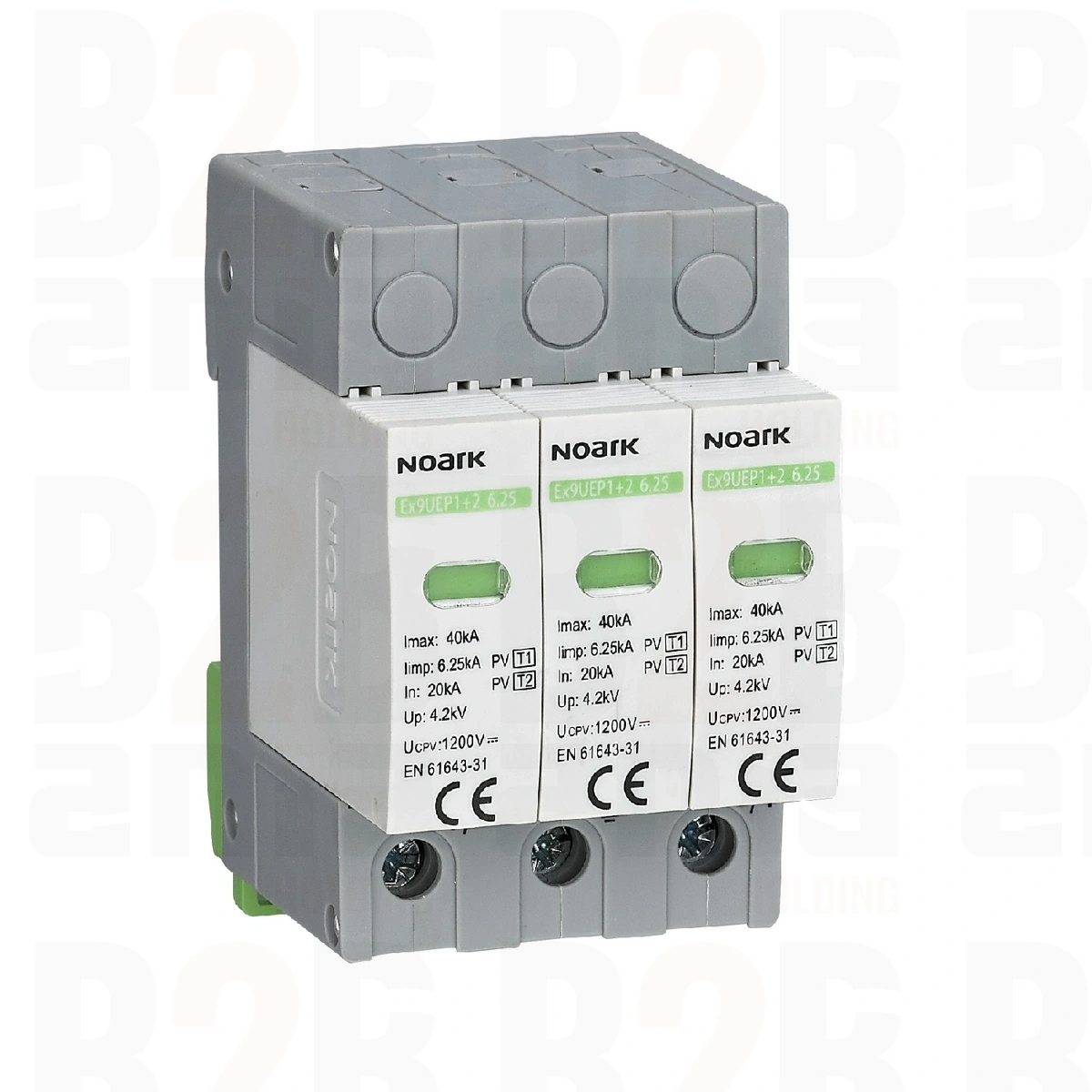 Ex9UEP1+2 6.25 3P 1000 EU Ogr. przepięć SPD Ex9UEP, typ I+II, 1000 V DC, 3 moduły szer., dla uziemionych systemów PV