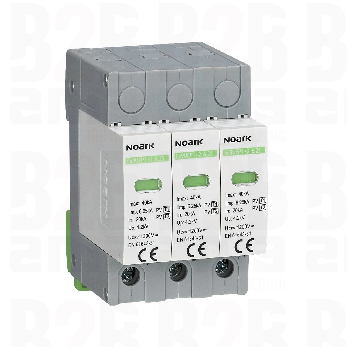 Ex9UEP1+2 6.25 3P 1000 EU Ogr. przepięć SPD Ex9UEP, typ I+II, 1000 V DC, 3 moduły szer., dla uziemionych systemów PV