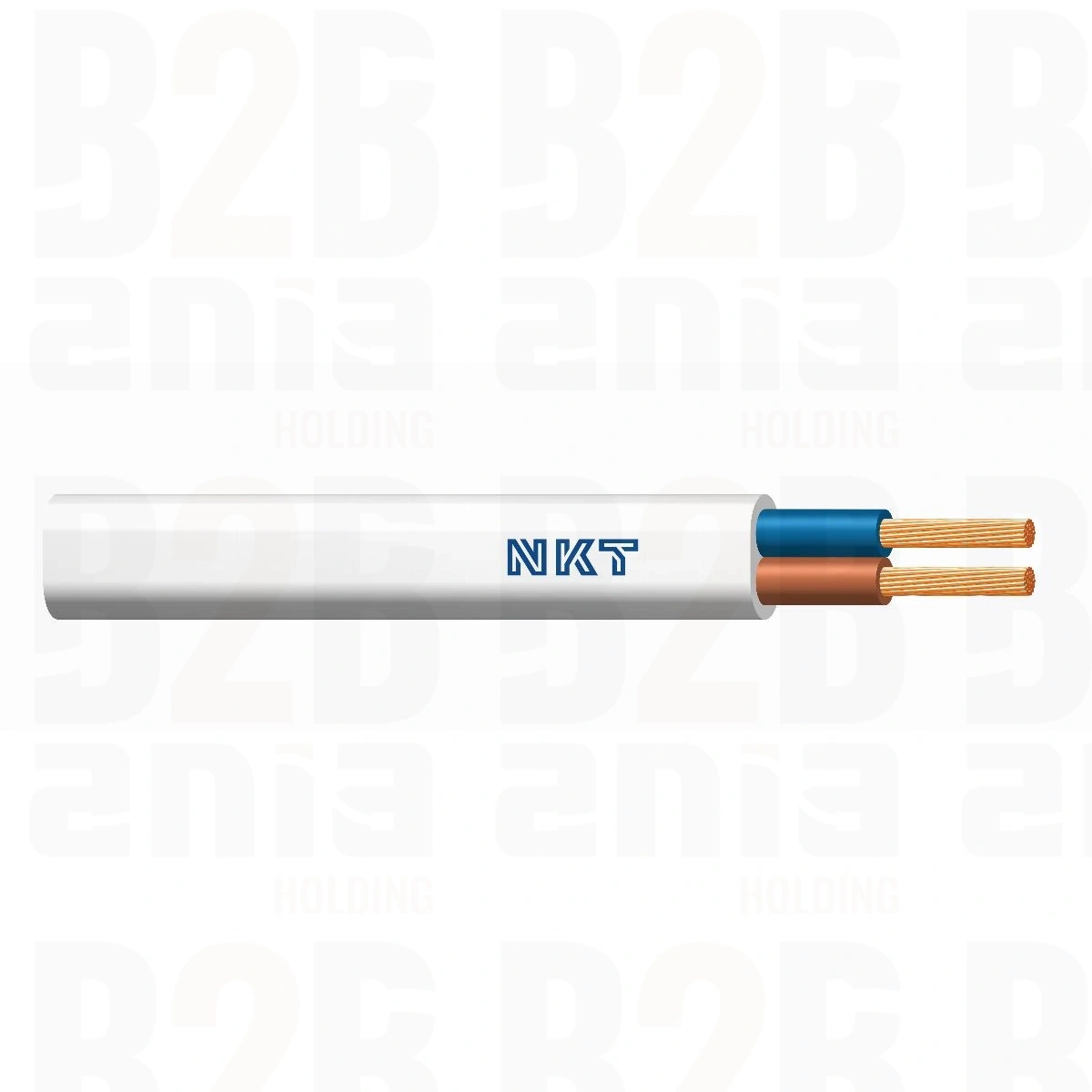 H05VVH2-F 2x1,5 white Kabel elektroenergetyczny wielożyłowy giętki o izolacji i powłoce PVC płaski
