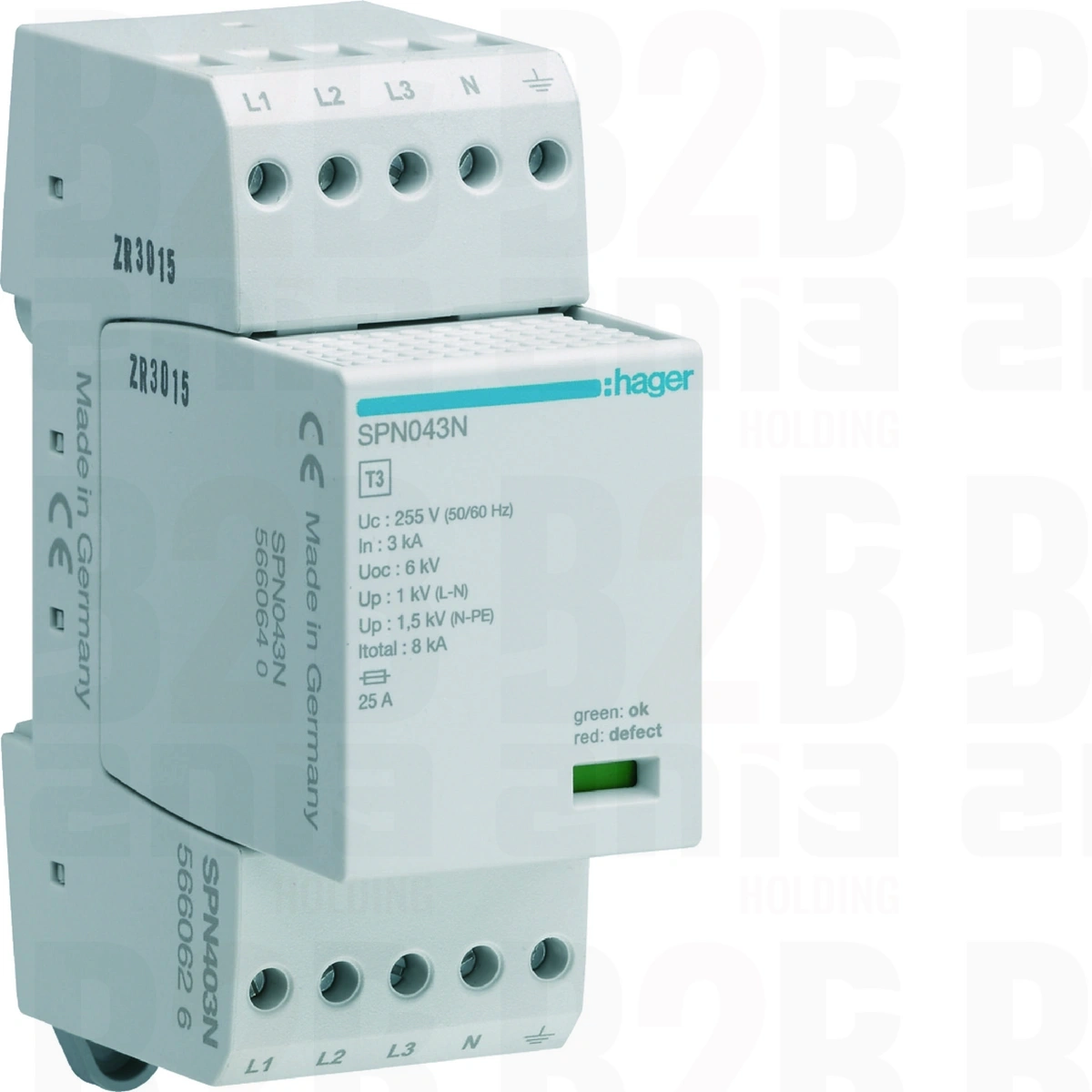 SPD Ogranicznik przepięć T3 4P sieć TN-S In=3kA Up≤1,25kV