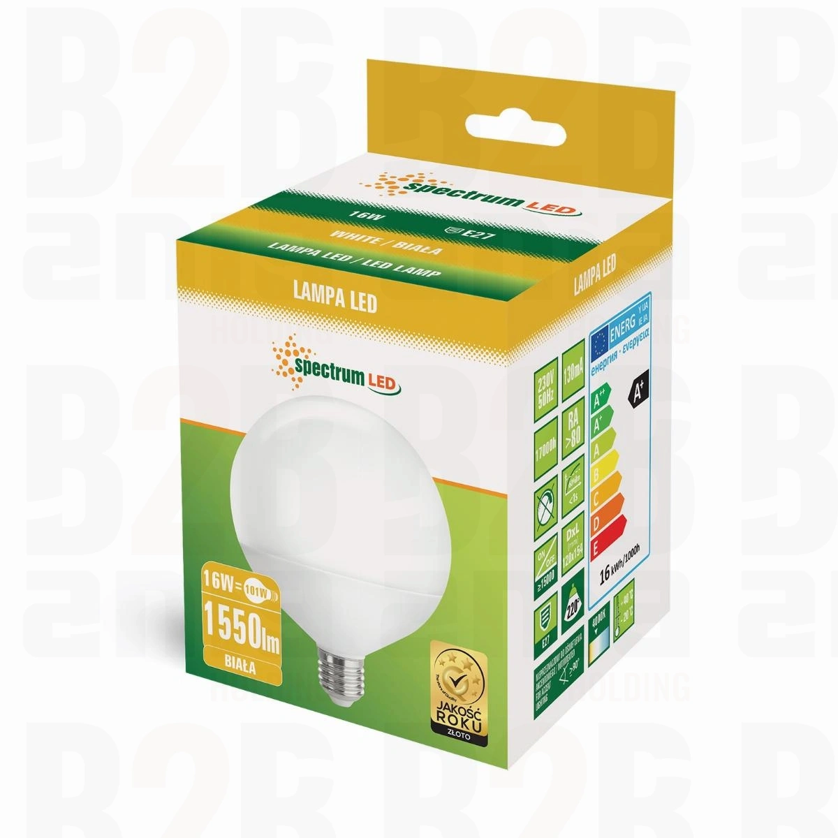 LED GLOB G120 E-27 230V 16W NW SPECTRUM