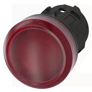 Sygnalizator świetlny, 22 mm, okrągły, tworzywo sztuczne, czerwony, soczewka, matowy