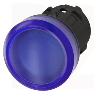 Sygnalizator świetlny, 22 mm, okrągły, tworzywo sztuczne, niebieski, soczewka, matowy