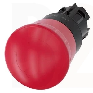 Przycisk grzybkowy wyłącznika awaryjnego, 22 mm, okrągły, tworzywo sztuczne, czerwony, odryglowanie obrotowe,