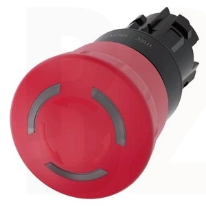 Przycisk grzybkowy wyłącznika awaryjnego, podświetlany, 22 mm, okrągły, tworzywo sztuczne, czerwony, 40mm