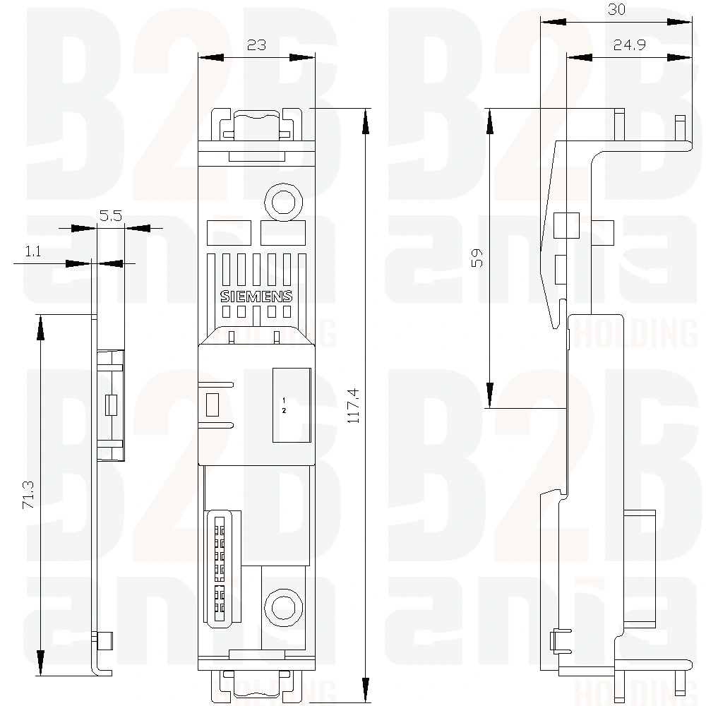 asigrille_ztableRT、asi_z_asi Złączka zamykająca do urządzeń ASi SlimLine Compact 22.5