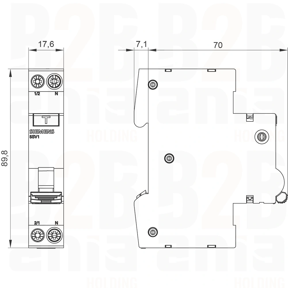 Kompaktowy RCBO 1-bieg.+N 6kA typ A 30mA B10