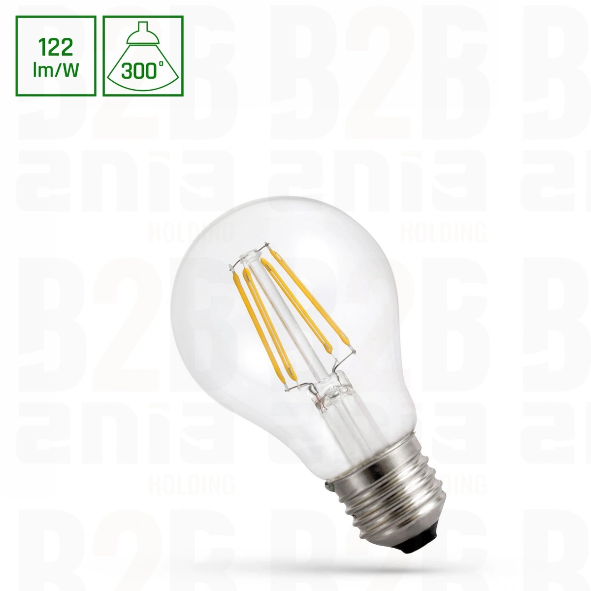 LED GLS E-27 230V 9W COG WW CLEAR SPECTRUM