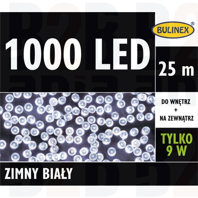 LAMPKI LED 1000 Z ZASILACZEM BIAŁY CIEPŁY 13-988 BULINEX 13-982