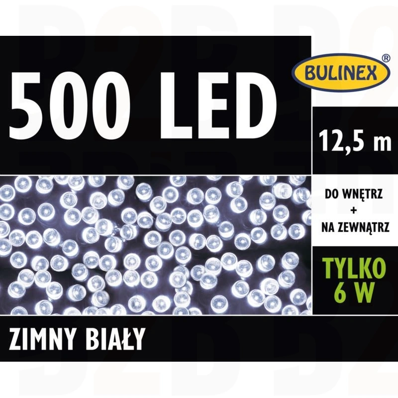 LAMPKI LED 500L Z ZASILACZEM ZIMNY BIAŁY 13-452 BULINEX