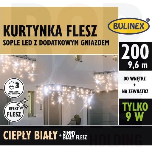 Kurtyna sople FLESZ LED 200L biały ciepły/biały zimny